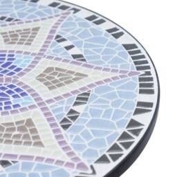 EONLION Mosaic Round Patio Side Table in Blue - Size: 100 cm - thumbnail 4