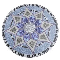 EONLION Mosaic Round Patio Side Table in Blue - Size: 100 cm - thumbnail 5