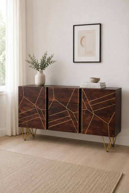 IH Design Silchester Dark Mango Extra Large Sideboard With Doors Drawers in Brown - image 1