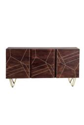IH Design Silchester Dark Mango Extra Large Sideboard With Doors Drawers in Brown - thumbnail 2
