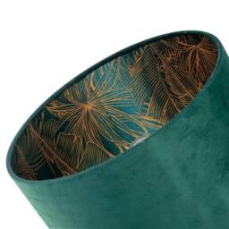 Happy Homewares Forest Green Velvet Lamp Shade with Inner Shiny Gold Palm Tree Design in Dark Green - Size: 12 inches - thumbnail 4