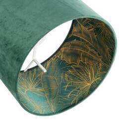 Happy Homewares Forest Green Velvet Lamp Shade with Inner Shiny Gold Palm Tree Design in Dark Green - Size: 12 inches - thumbnail 5