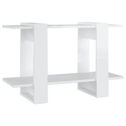 Berkfield Home Book Cabinet/Room Divider High Gloss White 80x30x51 cm - Size: 80 x 30 x 51 cm - thumbnail 2