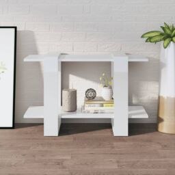 Berkfield Home Book Cabinet/Room Divider High Gloss White 80x30x51 cm - Size: 80 x 30 x 51 cm - thumbnail 3