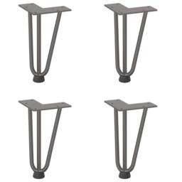 Berkfield Home Hairpin Table Legs 4 pcs Natural Steel 20 cm Solid Steel in Grey - thumbnail 3