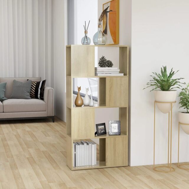Berkfield Home Book Cabinet Room Divider Sonoma Oak 60x24x124.5 cm Engineered Wood in Brown - image 1