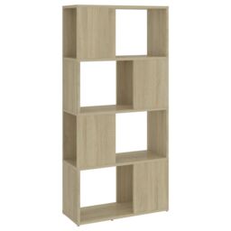 Berkfield Home Book Cabinet Room Divider Sonoma Oak 60x24x124.5 cm Engineered Wood in Brown - thumbnail 2