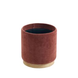 Nordlys Brown Wooden Base Pouf with Storage for Living Room in Red - thumbnail 8