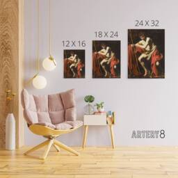 "Artery8 Saint John the Baptist in Wilderness Caravaggio Canvas Wall Art Print - Size: W12"" x H16""" - thumbnail 4