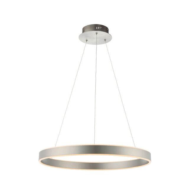 Loops Ceiling Pendant Light Matt Nickel & Frosted Acrylic 43W LED Bulb Included in Metallics - image 1
