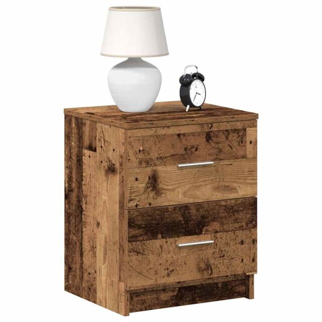 Berkfield Home Bedside Cabinets 2 pcs with 2 Drawers Old Wood 40x36x50 cm in Brown - Size: 40 x 36 x 50 cm - image 1