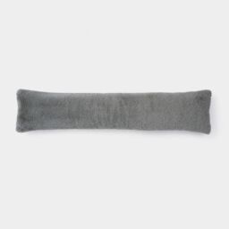 OHS Faux Fur Fleece Draft Excluder Window Insulation Weather Draught Door Stopper in Charcoal - thumbnail 4