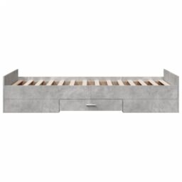 Berkfield Home Bed Frame with Drawers without Mattress Concrete Grey 75x190 cm Small Single - thumbnail 5