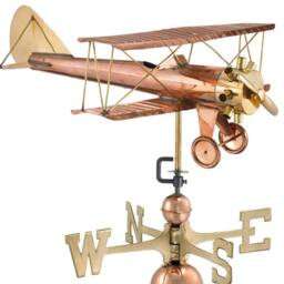 Good Directions Farmhouse Copper Bi plane Weathervane - H78 x W58 x L56 cm - thumbnail 2