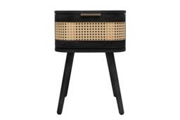 Birlea Rattan Bedside Cabinet 1 Drawer Sark Nightstand Side Table in Black - thumbnail 6