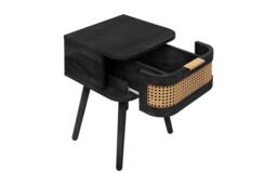 Birlea Rattan Bedside Cabinet 1 Drawer Sark Nightstand Side Table in Black - thumbnail 8