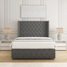 "BSSPOKE Ruby Divan Bed Plush Velvet 54"" Headboard & No Mattress No Drawers in Grey - Size: King" - thumbnail 3