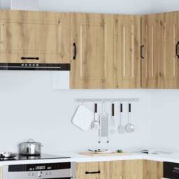 Berkfield Home Kitchen Wall Cabinet Kalmar Artisan Oak Engineered Wood in Brown - thumbnail 4