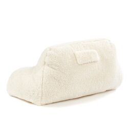 OHS Teddy Fleece Bed Reading Cushion Pillow with Arms Lumbar Support in Cream - thumbnail 4