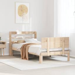 Berkfield Home Beautiful Bed Frame with Headboard without Mattress 90x200 cm in Light Tan - thumbnail 2