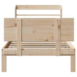 Berkfield Home Beautiful Bed Frame with Headboard without Mattress 90x200 cm in Light Tan - thumbnail 4