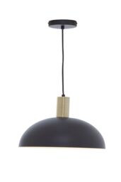 Orsina Luxe Black & White Pendant Light With Brass Trim, Minimalist Hanging Light, Retro-Inspired Ceiling Fixture - thumbnail 1