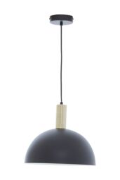 Orsina Luxe Black & White Pendant Light With Brass Trim, Minimalist Hanging Light, Retro-Inspired Ceiling Fixture - thumbnail 2