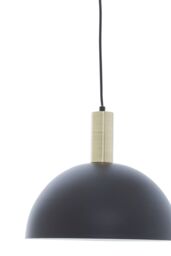 Orsina Luxe Black & White Pendant Light With Brass Trim, Minimalist Hanging Light, Retro-Inspired Ceiling Fixture - thumbnail 4