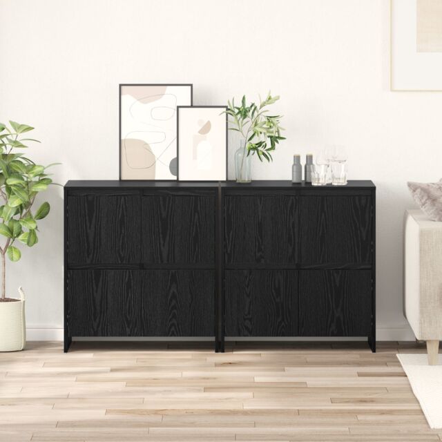 Berkfield Home Sideboard 2 pcs Black oak 70 x 41 x 75 cm Engineered wood - image 1