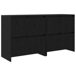 Berkfield Home Sideboard 2 pcs Black oak 70 x 41 x 75 cm Engineered wood - thumbnail 2