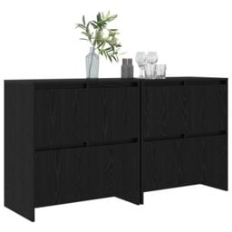 Berkfield Home Sideboard 2 pcs Black oak 70 x 41 x 75 cm Engineered wood - thumbnail 3