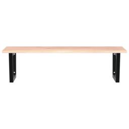 Berkfield Home Basin Shelf Wall Mounted Steel & Solid Wood Oak in Brown - thumbnail 4