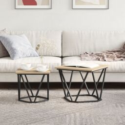 Berkfield Home Coffee Table iron PB in Brown - thumbnail 4