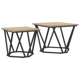 Berkfield Home Coffee Table iron PB in Brown - thumbnail 2