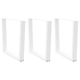 Berkfield Home Dining Table Legs V-Shape 3 pcs White 90x(72-73.3) cm Steel - thumbnail 2