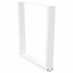 Berkfield Home Dining Table Legs V-Shape 3 pcs White 90x(72-73.3) cm Steel - thumbnail 4