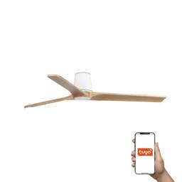 Netlighting Heywood Tub 132cm Smart Ceiling Fan White Pine Blades