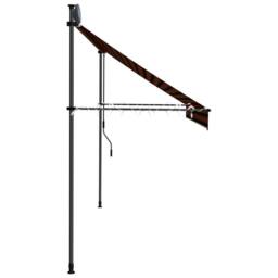 Berkfield Home Manual Retractable Awning with LED 300 cm Orange & Brown - thumbnail 6