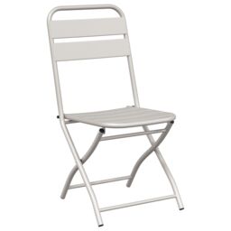 Berkfield Home Folding Garden Chairs 2 pcs Beige 42x52x82 cm Powder-coated Steel - Size: 42 x 52 x 82 cm - thumbnail 4