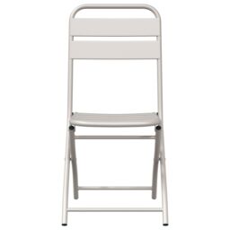 Berkfield Home Folding Garden Chairs 2 pcs Beige 42x52x82 cm Powder-coated Steel - Size: 42 x 52 x 82 cm - thumbnail 5