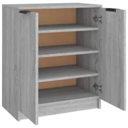 Berkfield Home Shoe Cabinet Grey Sonoma 59x35x70 cm Engineered Wood - Size: 59 x 35 x 70 cm - thumbnail 5