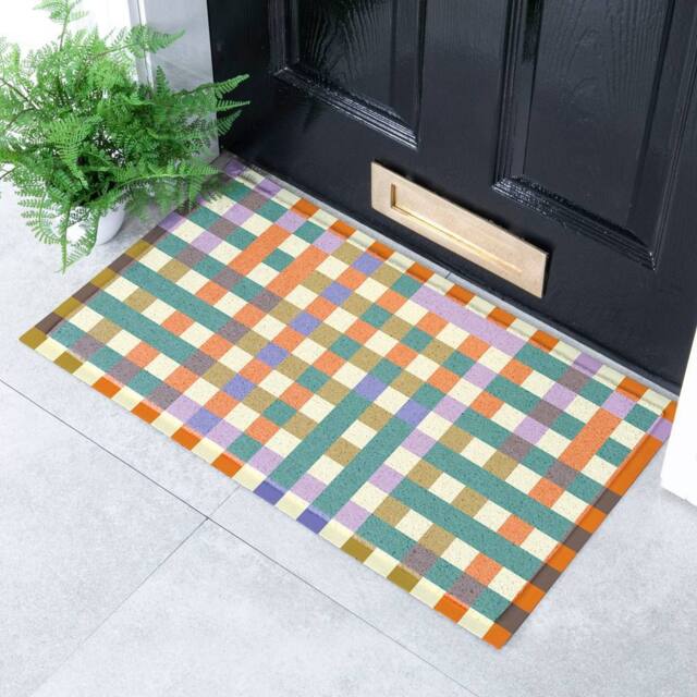 Artsy Mats Elizabeth Olwen Pixels Indoor/Outdoor Doormat (70x40cm) in Blue - Size: 40 cm x 70 cm - image 1