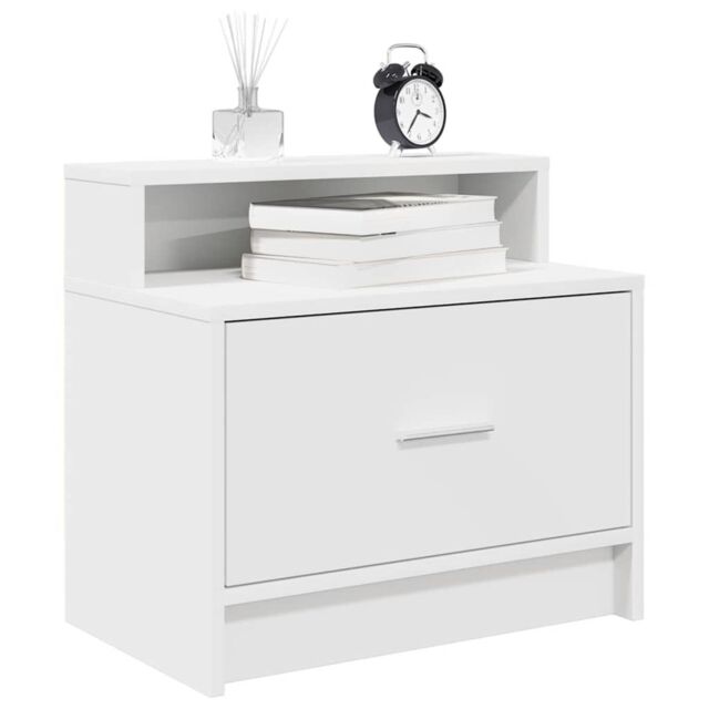 Berkfield Home Bedside Cabinets with Drawer 2 pcs White 51x31x47 cm - Size: 51 x 31 x 47 cm - image 1