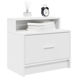 Berkfield Home Bedside Cabinets with Drawer 2 pcs White 51x31x47 cm - Size: 51 x 31 x 47 cm - thumbnail 1