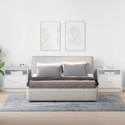 Berkfield Home Bedside Cabinets with Drawer 2 pcs White 51x31x47 cm - Size: 51 x 31 x 47 cm - thumbnail 3