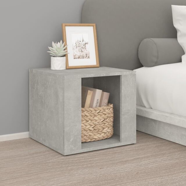 Berkfield Home Bedside Table Concrete Grey 41x40x36 cm Engineered Wood - Size: 41 x 40 x 36 cm - image 1