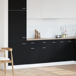 Berkfield Home Cabinet with Drawer in Black Oak, 80x46x81.5 cm, Made of Engineered Wood - Size: 80x46x81.5 cm