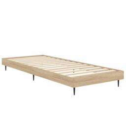 Berkfield Home Durable Bed Frame Sonoma Oak 75x190 cm Small Single Engineered Wood in Light Brown - thumbnail 5
