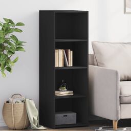 Berkfield Home Highboard Black 40x41x124 cm Engineered Wood - Size: 40 x 41 x 124 cm - thumbnail 1