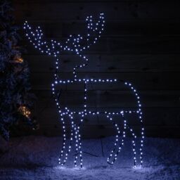 Samuel Alexander 1mx80cm Light up Standing Christmas Reindeer with 292 White LEDs - Size: 1mx80 cm - thumbnail 1